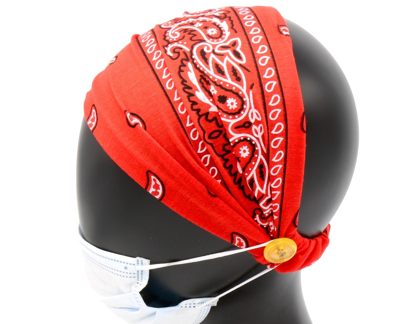 Headband With Buttons Face Mask Ear Protector Button Etsy