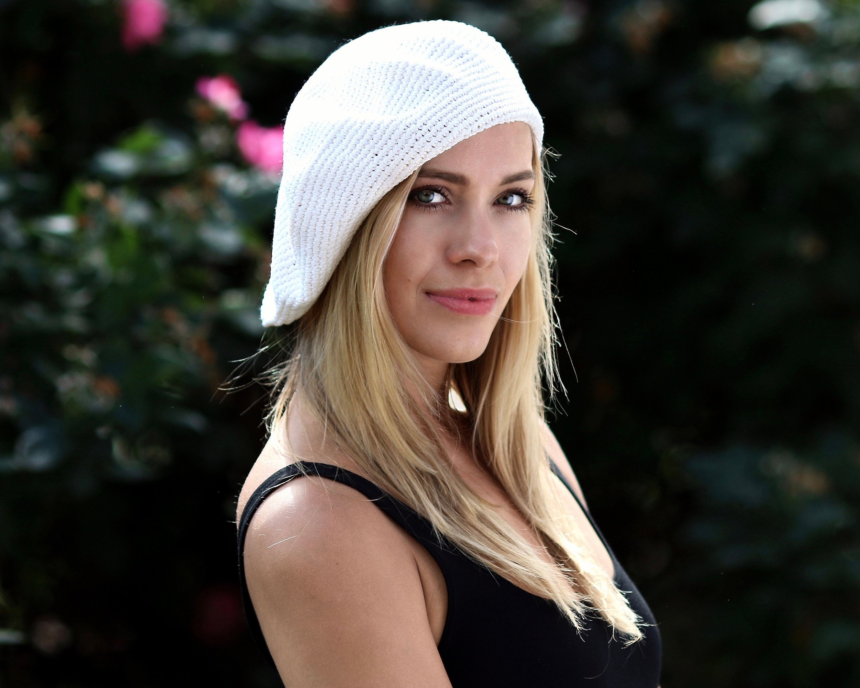 White Crochet Beret - Etsy