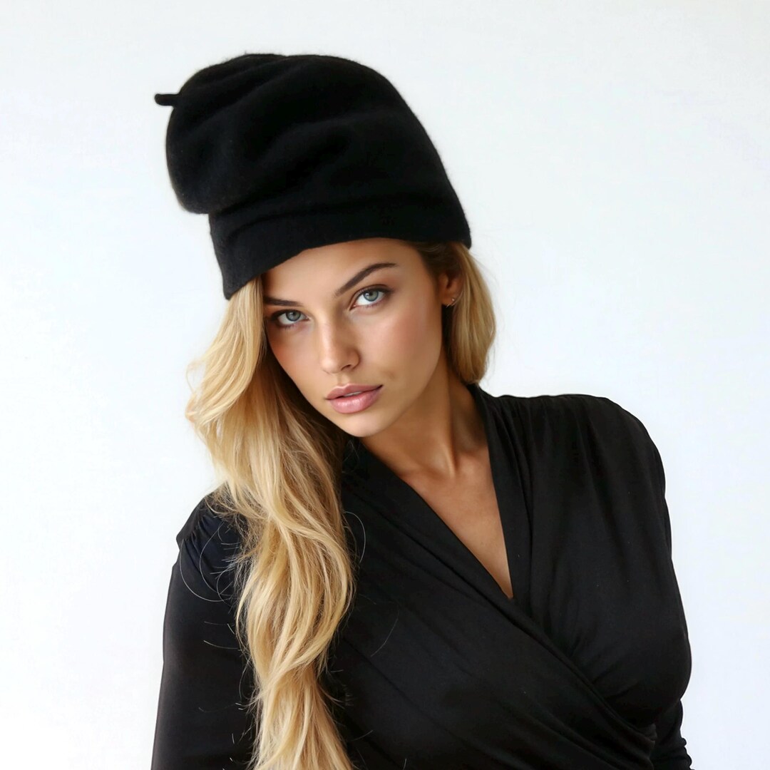 Slouchy Knit Beanie Cashmere Wool Blend Soft Warm Winter Ski Cap Chic Slouchy Cashmere Beanie – STUDIO DEN main image 4