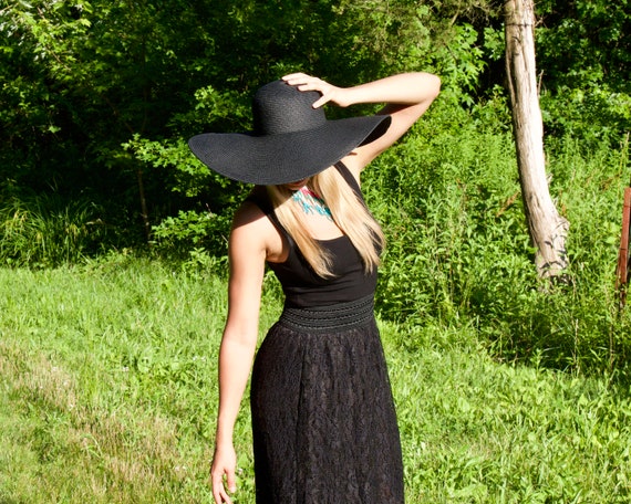 Black beach hat sale