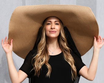 Black Sunhat Giant Brim Hat 12 Inch 
