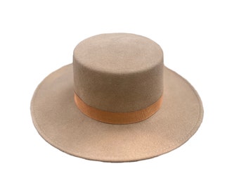 The Oppenheimer Fedora Hat, Camel Wool Felt Hat, Men's Hat, Fall Fashion, Women's Fedora, Handmade Hat