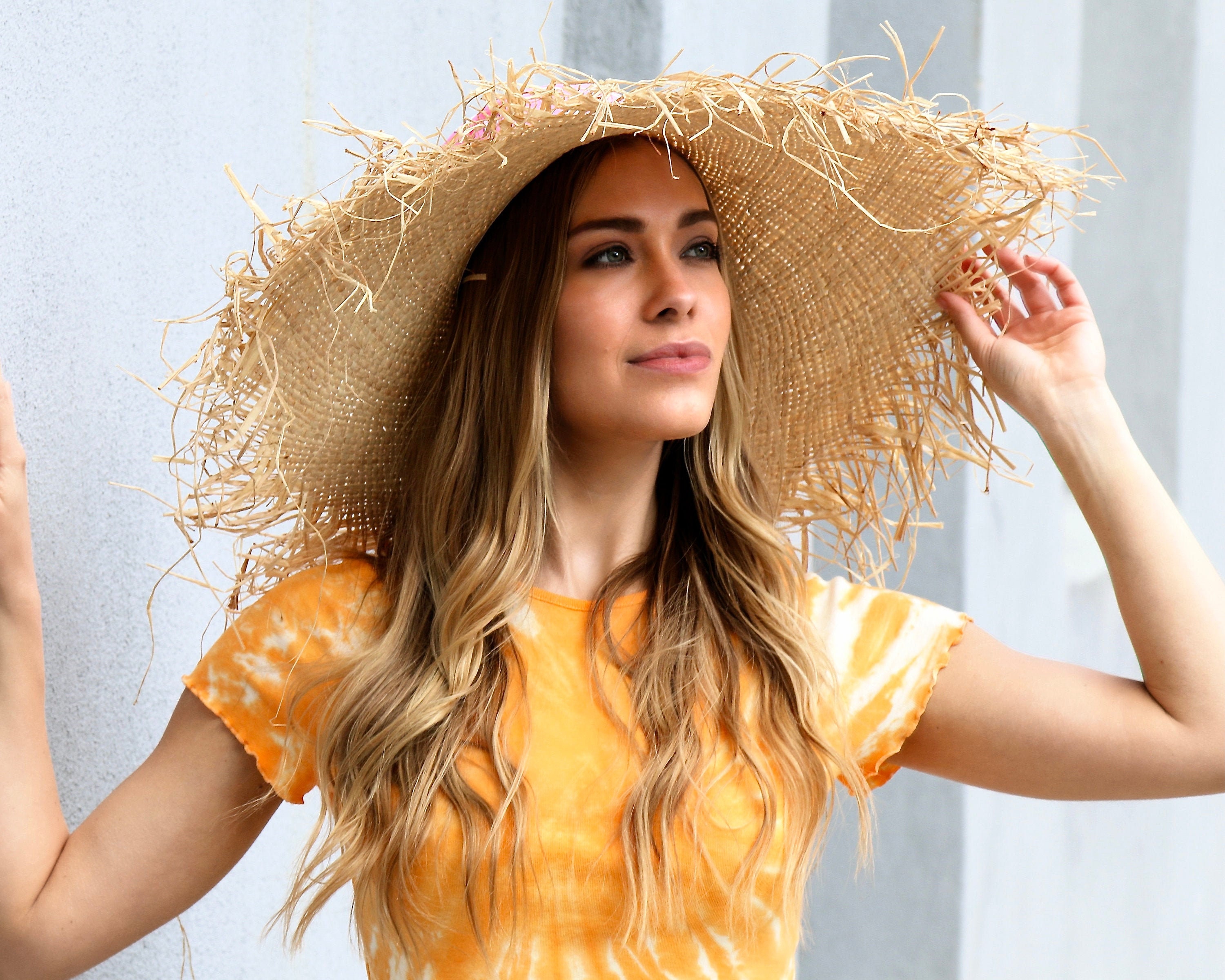 Round Womens Summer Hat Hand Woven Wide Brim Straw Hats Fashion Female Sun Caps Beach Hat Round Womens Summer Hat Hand Woven Wide Brim Straw Hats Fashion Female Sun Caps Beach Hat