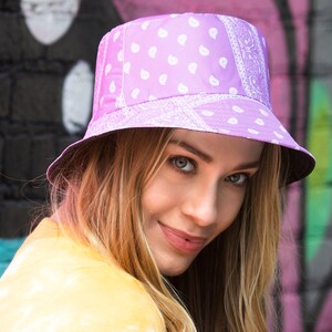 Paisley Hat, Summer Hat for Women, Travel Hat, Boating Hat, Beach Hat, Lilac Sun Hat, Trendy Summer Hat, Sewn Fabric Sun Hat, Chemo Hat