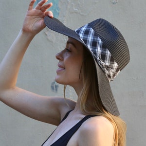 Wide Brimmed Sunhat, Sunblock Hat, Packable Hat, Crushable Hat Travel Hat Straw Beach Hat Women's Hat Music Festival Hat image 6