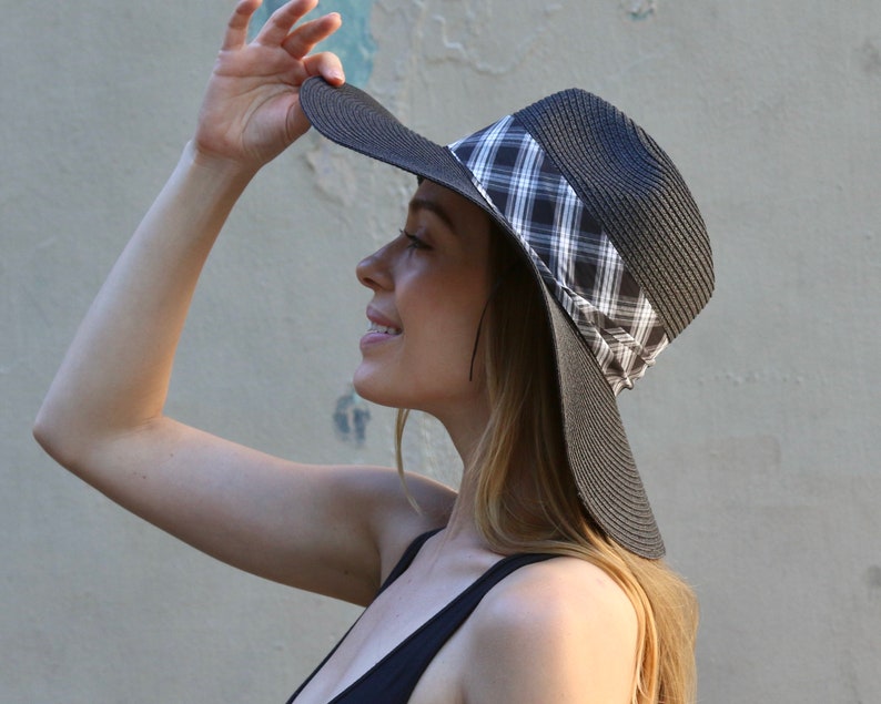 Wide Brimmed Sunhat, Sunblock Hat, Packable Hat, Crushable Hat Travel Hat Straw Beach Hat Women's Hat Music Festival Hat image 6