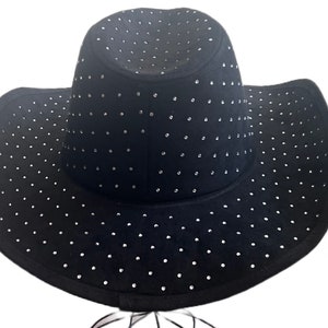 Black Cowboy Hat, Western Hat, Rancher's Hat, Rhinestone Hat, image 5