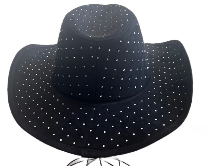 Black Cowboy Hat, Western Hat, Rancher's Hat, Rhinestone Hat, image 5