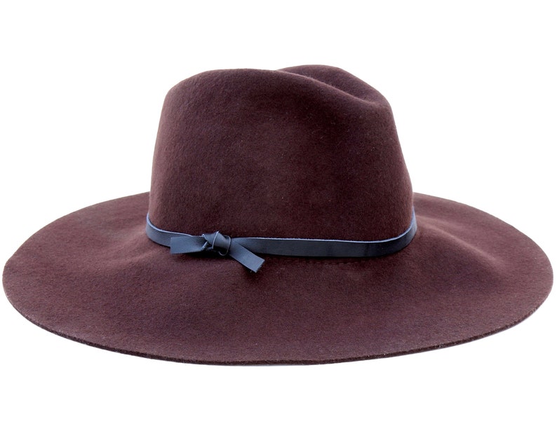Brown Wide Brimmed Hat Women's Boho Felt Hat Fall Fashion Etsy