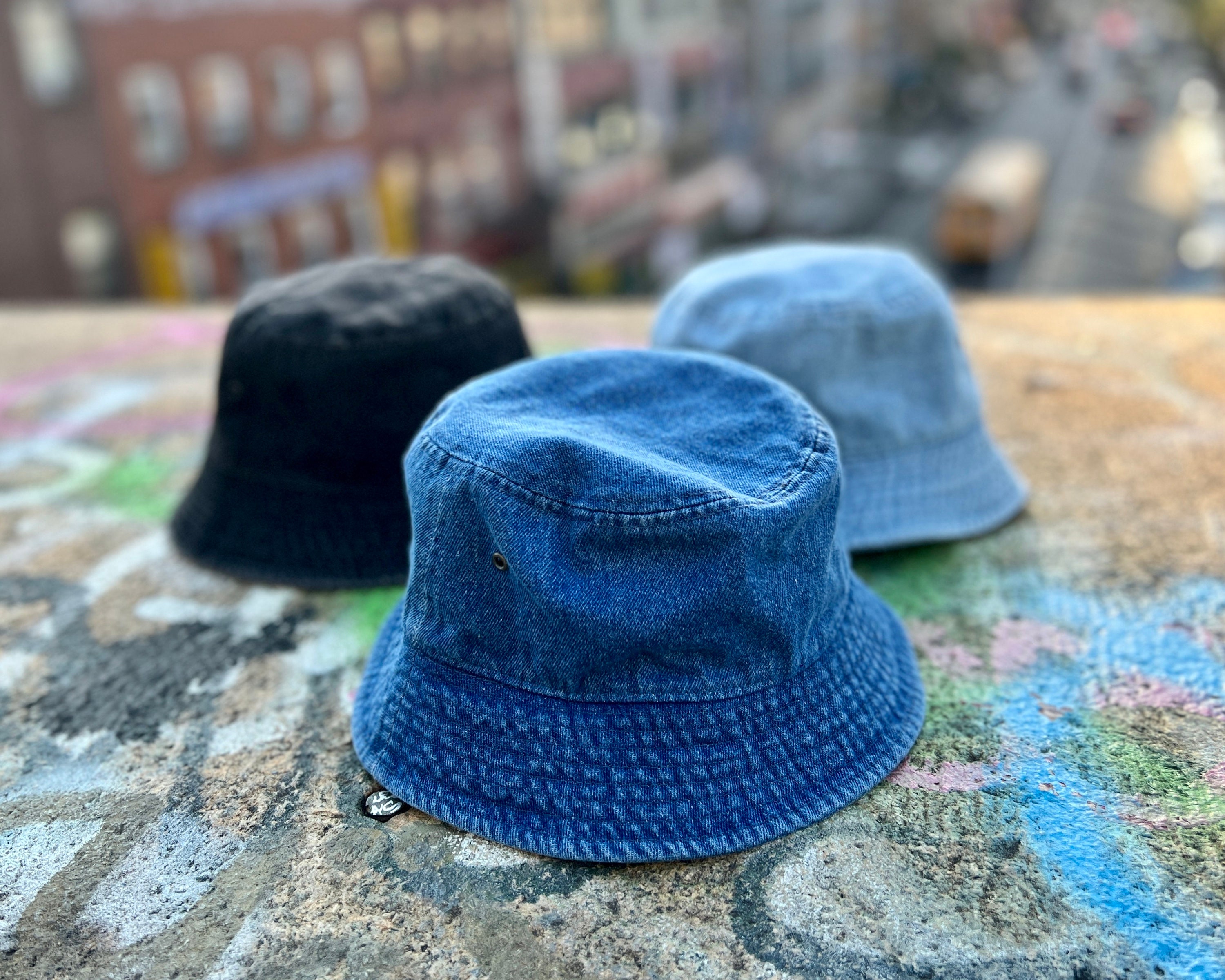 Denim Bucket Hat: Packable Sun Hat - Etsy display picture 3