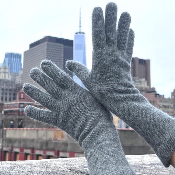 Knit Cashmere Wool Blend Gloves: Soft Winter Mittens