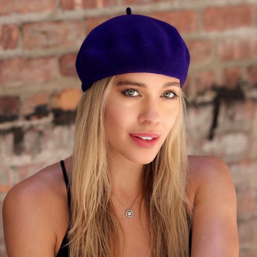 WOMEN FASHION Accessories Hat and cap Purple NoName Purple fur beret discount 79% Purple Single 