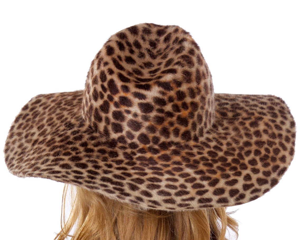 Wide Brimmed Hat Women's Floppy Hat Animal Print Festival Etsy