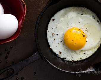 Food Photography - Rustic Fried Egg - Kitchen Decor