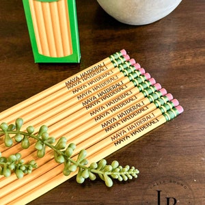 Personalized #2 Pencil Set, Custom Children&#39;s Pencils, Back To School, Custom Made Pencils, Engraved Pencils, 12 Pack Pencils, Gift For Kids
