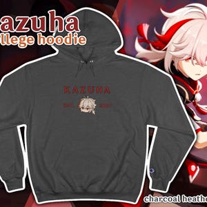 Kazuha Genshin Impact Hoodie, Chibi College Aesthetic, Fan-Made Merch image 4