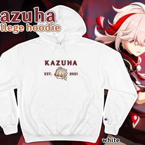 Kazuha Genshin Impact Hoodie, Chibi College Aesthetic, Fan-Made Merch image 3