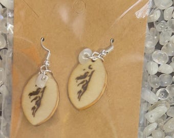 Moon Goddess Earrings With Natural White Rainbow Moonstone Nuggets (nugget size may  vary)