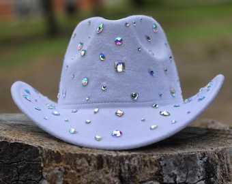 White Cowboy Hat, More Colors Available, Rhinestone Cowgirl Hat, Cowboy Carter Hat, Glam Space Cowboy Hat, Pink, Black, Red, All White Party