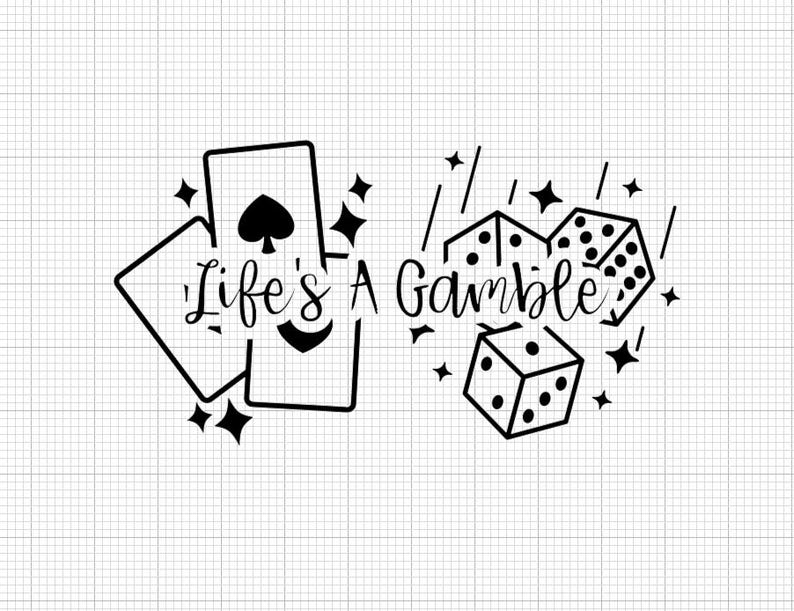 Life's A Gamble With Dice and Playing Cards Vinyl Decal - Etsy