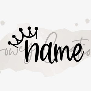 Calcomanía personalizable con nombre y corona