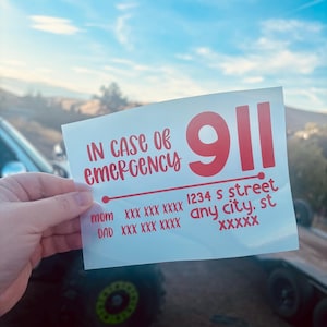 In Case Of Emergency Vinyl Decal