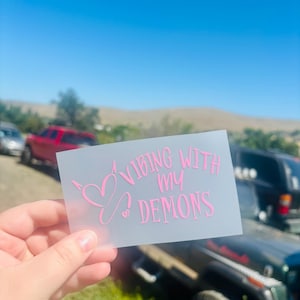 Vibing With My Demons with Devil Heart Vinyl Decal