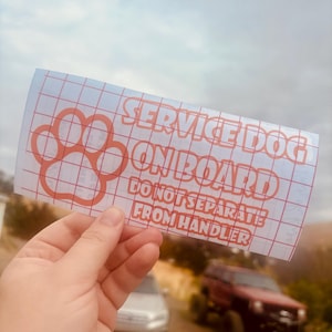 Service Dog On Board Do Not Separate From Handler Decal