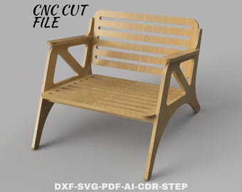 Skandinavischer Stuhl CNC-Datei, Sperrholzmöbel (Digitale Dateien)