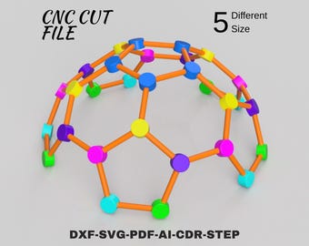 Progetti CNC per struttura a cupola in legno a forma di ragno per arrampicata, struttura Montessori per arrampicata DXF (download digitale)