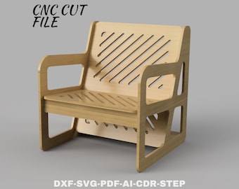 Skandinavischer Stuhl CNC Files, Sperrholzmöbel (Digitaler Download)