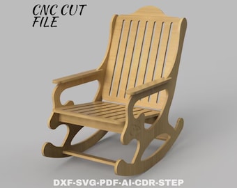Scandinavian Rocking Chair CNC Files, Plywood Design (Digital Download)