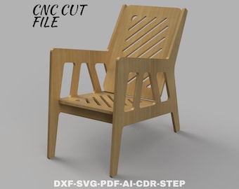 Skandinavischer Stuhl CNC File, Sperrholzmöbel (Digitaler Download)