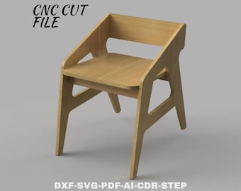 Skandinavischer Stuhl CNC File, Sperrholzdesign (Digitaler Download)
