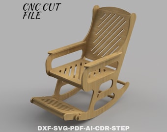 Scandinavian Rocking Chair CNC Files, Plywood Design (Digital Download)