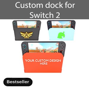 Custom Switch 2 Dock Cover – Personalized Switch 2 Dock Sock, Logos Design, Case or Sleeve – Add Name, Text, Logo!