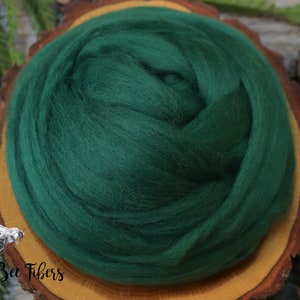 PINE Merino wool roving combed top, spinning, nuno felting, weaving - 2 oz
