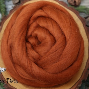 NUTMEG Merino wool roving combed top, spinning, nuno felting, weaving - 2 oz