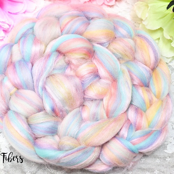 ABALONE Merino Wool Roving Signature Custom Blend Combed Top Wool Roving for Spinning or Nuno Felting - 4 oz
