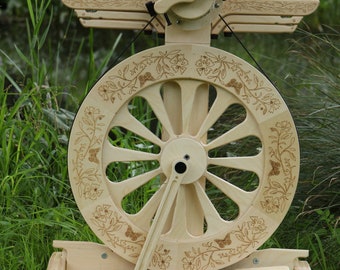 MONARCH - Spinolution Spinning Wheel, Double Treadle Wheel, Art Yarn, spinning wool, open orifice, handspun yarn - Free Shipping in the USA