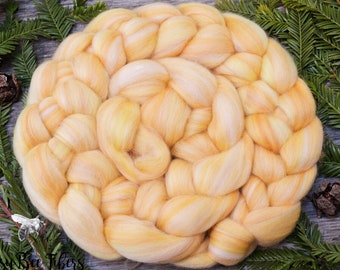 BUTTERCUP Merino Wool Roving Combed Top Wool for Spinning Felting Fiber - 4 oz