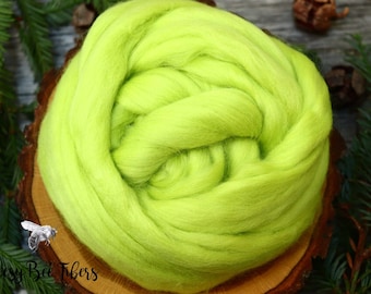 CITRON Merino wool roving combed top, spinning, nuno felting, weaving - 2 oz