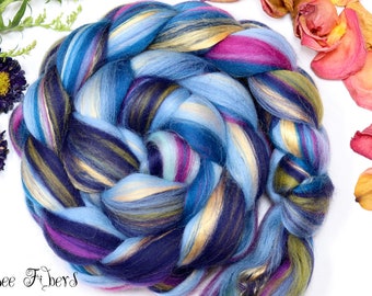 Dragonfly Merino Wool Roving: Mulberry Silk Blend for Spinning, Felting