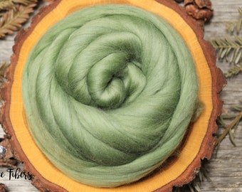 GARDEN IVY Merino wool roving combed top, spinning, nuno felting, weaving - 2 oz