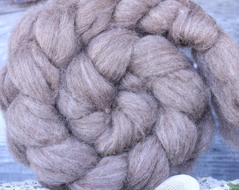 Domestic Romney Wool Sliver – Natural Taupe Romney Wool for Spinning, Felting & Fiber Arts | 100% USA Wool