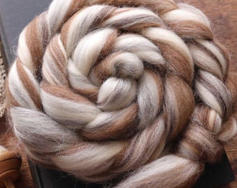 British Isles Humbug Wool –Shetland, Bluefaced Leicester, Manx Loaghtan blend, Natural Combed Top for Spinning & Felting, Natural Undyed