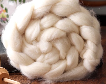Superwash Bluefaced Leicester Wool Roving – 100% BFL Combed Top for Spinning, Dyeing & Felting, Soft Long-Staple Fiber