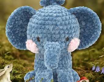 Kit de ganchillo ELLIE la Elefanta – Kit de amigurumi de elefante de LYKKE Amitami, kit de ganchillo DIY para principiantes, set completo, regalo para creadores.