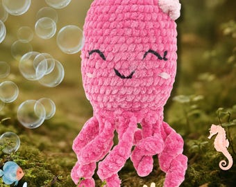 Kit de ganchillo OLLY el pulpo – Kit de amigurumi de pulpo de LYKKE Amitami, kit de ganchillo DIY para principiantes, set completo, regalo para creadores.