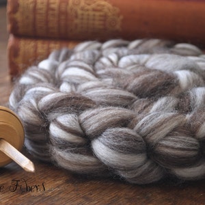 CORRIEDALE Natural Wool Roving Combed Top Spinning or Felting Fiber Humbug Blended Top 4 oz image 4